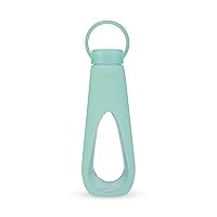 HOST Revive Water Bottle with Ergonomic Cut Out Soft Silicone Sleeve and Carrying Handle, Dishwasher Safe 16 Oz Mint Set of 1