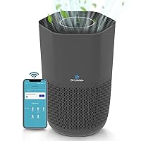 Air Purifiers for Home, H13 HEPA Filter Air Ionizers for Living Room, Voice Control Smart WiFi Air Purifier for Bedroom, Pets, Allergies, Quiet Sleep Mode and Timer (Sciaire Essential, Black)