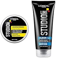 L'Oreal Paris Studio Line Overworked Hair Putty, 1.7 oz. & L'Oreal Paris Studio Line Clear Minded Clean Gel - Strong Hold 6.8 fl; oz.