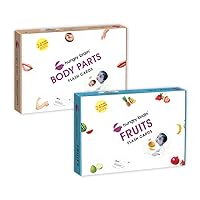 Hungry Brain Body Parts s & Fruits Flashcards Toddlers- Brain Development Flashcards for Babies