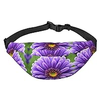 Purple Lavender flower Adjustable Belt Hip Bum Bag Fashion Water Resistant Hiking Waist Bag for Traveling Casual Running Hiking Cycling