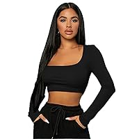 Womens Summer Tops Sexy Casual T Shirts for Women Scoop Neck Crop Tee