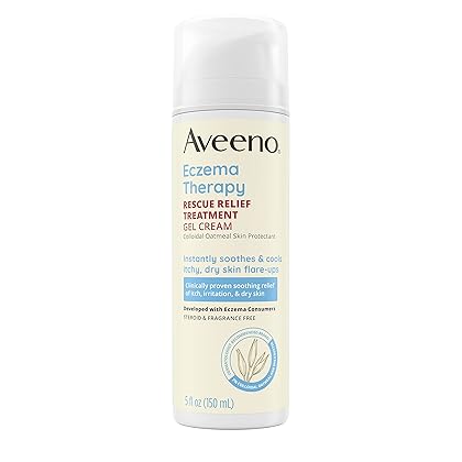 Aveeno Eczema Therapy Rescue Relief Treatment Gel Cream, 5.0 fl. Oz & Soothing Bath Soak for Eczema, Natural Colloidal Oatmeal, 8 ct.