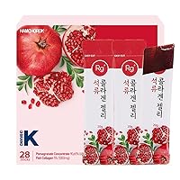 Rg+ Pomegranate Collagen Jelly(20gx28stick) / Anti-Ageing Korean-Beauty /360DA Marine Collagen +Vitamin C&E Ginseng Concentrate for Immune Support, Skin, Hair, Nail & Joint (28)