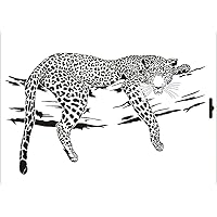 UMR-Design W-001 Leopard Textil- / wallstencil Size A4