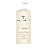 Hairitage It’s A Dream Cherry & Amber Scented Creamy Body Wash for Women, Men & Kids - Açaí Fruit Extract for All Skin Types - Vetiver & Guaiac Wood Essential Oils, 14 fl oz.