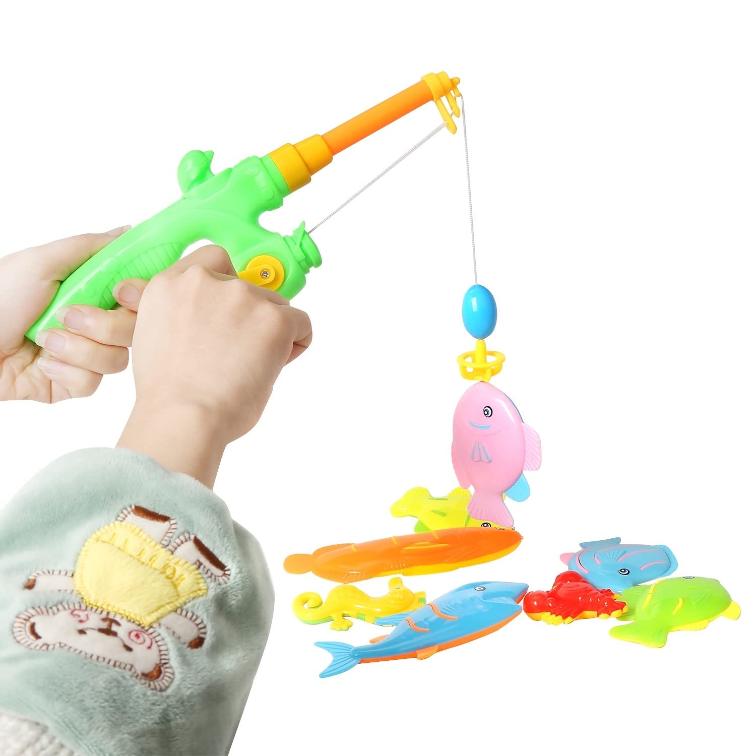 Bath Toys for Kids - Magnetic Fishing Bathtub Toys, Kiddie Water Bath Toys with Pole Rod Plastic Floating Fish Toddler Colorful Ocean Sea Animals, Bath Toy, Pool Toys, Bath Toys for Toddlers 1-3 Gifts