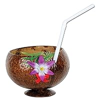 Coconut Cup (flower & straw included) Party Accessory (1 count) (1/Pkg)