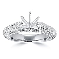 1.25 ct Ladies Round Cut Diamond Semi Mounting Engagement Ring in Platinum