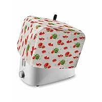 Watermelon Toaster Cover 4 Slice, Kitchen Small Appliance Covers Bakeware Protector, Watercolor Red Green Summer Fruits Rustic Washable Oven Dustproof Cover for Women Gift