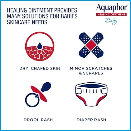 Aquaphor Baby Skin Care Set - Fragrance Free, Prevents, Soothes and Treats Diaper Rash - Includes 14 oz. Jar of Advanced Healing Ointment & 3.5 oz Tube of Diaper Rash Cream