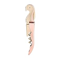 Twine Copper And Gold Double Hinged Waiter’s Corkscrew, Stainless Steel Wine Key with Foil Cutter, Double Hinged Corkscrew, Set of 1
