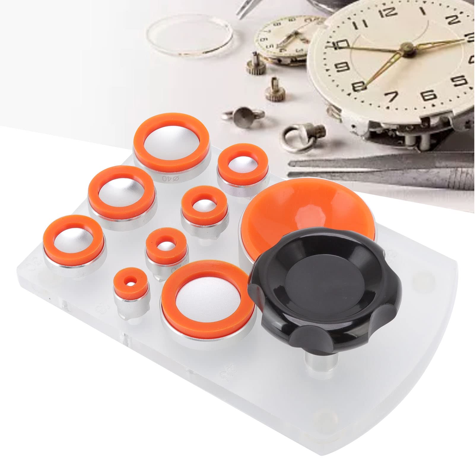 Watch Suction Back Case Opener Set,Watch Back Remover Tool,Durable Watch Case Opener,Non Marking Silicone Watch Cover Remover for Repair,Watch Repair Kit(Orange)