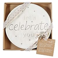 Mud Pie Celebrate You Dinner Plate, White, 11 1/2