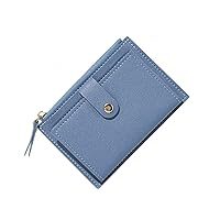 Wallets for Women, Coin Purse Faux Leather Fine Texture with Zipper, Mini Wallet Multi Card Slot, Money Key Bag Card Holder for Girls Ladies Blue