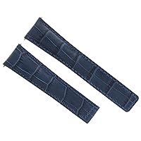Ewatchparts 20MM LEATHER BAND STRAP DEPLOYMENT CLASP COMPATIBLE WITH TAG HEUER CARRERA WAR201E BLUE