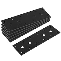 6 Pack Heavy Duty Black Flat Straight Mending Bracket Plate, 8-1/2