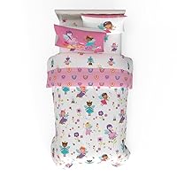 Franco Morning Bird Kids Cute Princess Fairy Cartoon 5 Piece Super Soft Comforter and Sheet Set with Sham, Twin