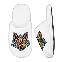 Tribal Wolf Memory Foam Slippers - Colorful Slippers - Printed Slippers