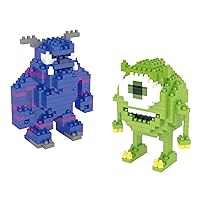 Inc. - Set of 2 Monster Sulley, Mike Educational DIY Model Mini Building Blocks v1