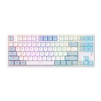 DAIDAI 87 Key TKL Hot Swappable Mechanical Wired Keyboard with OEM PBT Keycpas | 22-Modes Rainbow Backlit | Removable Magnetic Top Cover Gaming Keyboard for PC Gamer (Clicky Blue Switch)