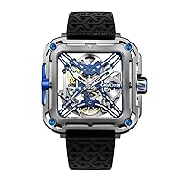 Ciga Design X021-TIBU-W25BK Men's Automatic Watch Series X Gorilla Titanium Blue Genuine Product Black, Silver