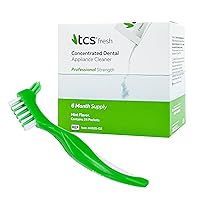 TCS Fresh Dental Appliance Cleaner Set - 6 Month Supply - Professional Strength Concentrated Retainer Cleaner Solution with Soft Bristle Dental Brush