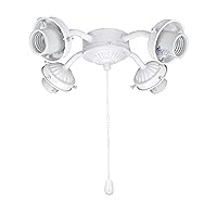 Aspen Creative 22003-21 Ceiling Fan Fitter Light Kit, White