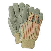 MAGID AWT20 DuraMaster Gunn Cut Cow Split Leather Palm with Knit Cuff, Split, Large, Gray (Pack of 12)