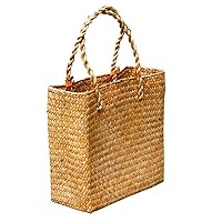 CHUNCIN - Straw Beach Bag Womens Summer Sea Woven Tote Shoulder Bag Handmade Weaving Handbag for Travel Girls (Yellow)
