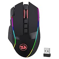 M991 Wireless Gaming Mouse, 19000 DPI Wired/Wireless Gamer Mouse w/Rapid Fire Key, 9 Macro Buttons, 45-Hour Durable Power Capacity and RGB Backlight for PC/Mac/Laptop