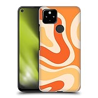 Head Case Designs Officially Licensed Kierkegaard Design Studio Modern Orange Tangerine Swirl Retro Abstract Patterns Hard Back Case Compatible with Google Pixel 4a 5G