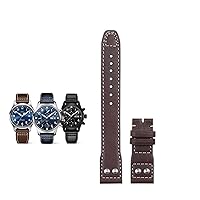 RAYESS 20mm Soft Genuine Leather Rivet Watchband For IWC Strap For Big PILOT Mark 18 Portofino Accessories