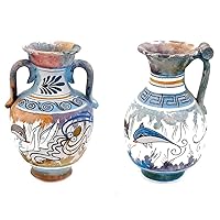 Set of 2 Minoan Art vases 13cm,Ancient Greek Pottery