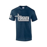 Forgiven Cross Jesus Mens Christian Short Sleeve T-Shirt Graphic Tee