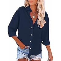 Paintcolors Womens Button Down Shirts Long Sleeve Dressy Casual Blouses Button Up Collared Shirts Tops for Women