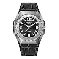 REEF TIGER Men Dive Watches Steel Automatic Watch Military Watches Leather Strap RGA6903