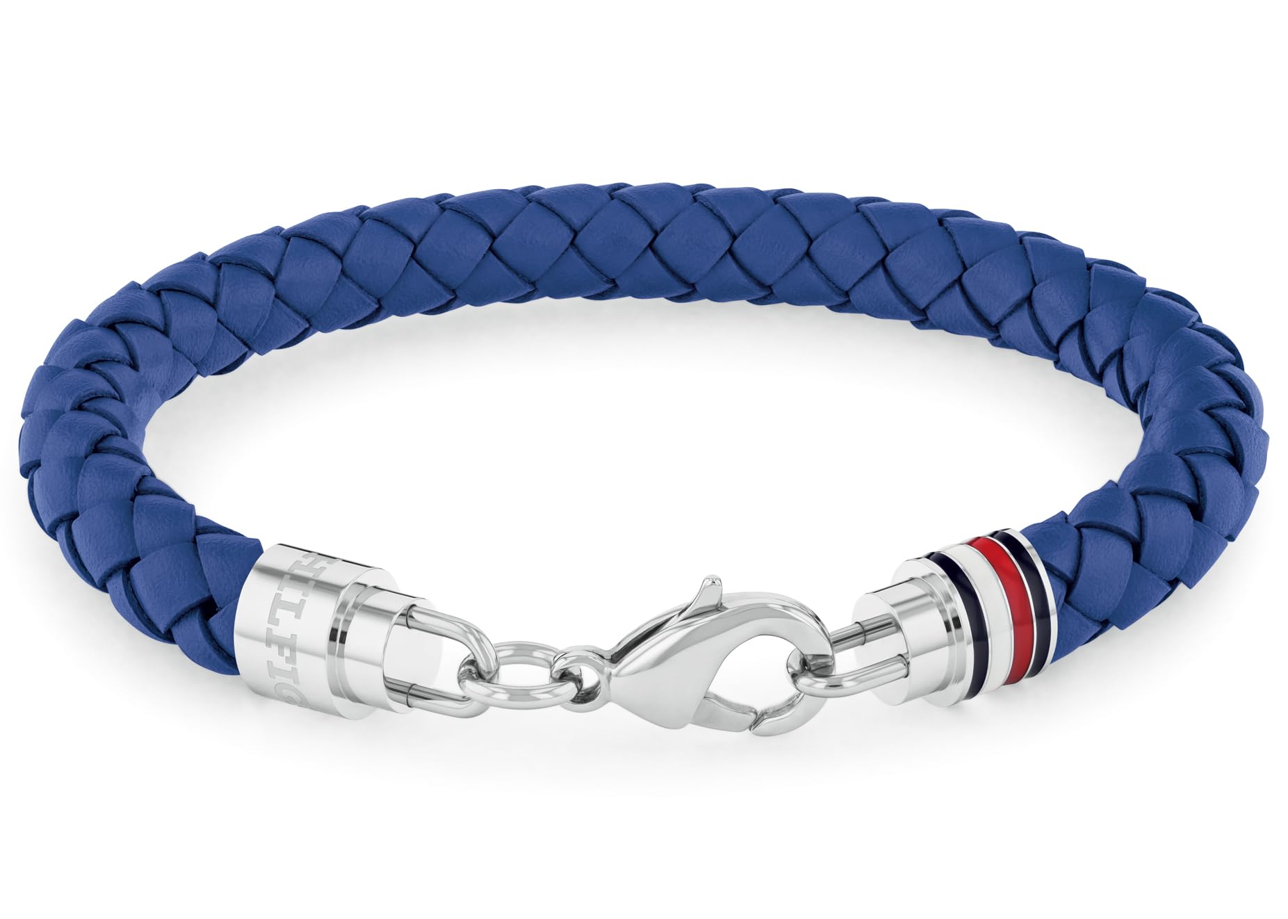 Tommy Hilfiger Men's Jewelry Bracelet, Braided Blue Leather, Lobster Closure, Casual Wear, (Model:2790548)