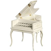 Melody Jane Dolls Houses Dollhouse Grand Piano French Baroque White JBM Music Room Furniture 1:12 Scale