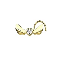 Clear Gems Diamond Nose Ring Angel Wing Nose Stud Gold Nose Piercing Jewelry For Women