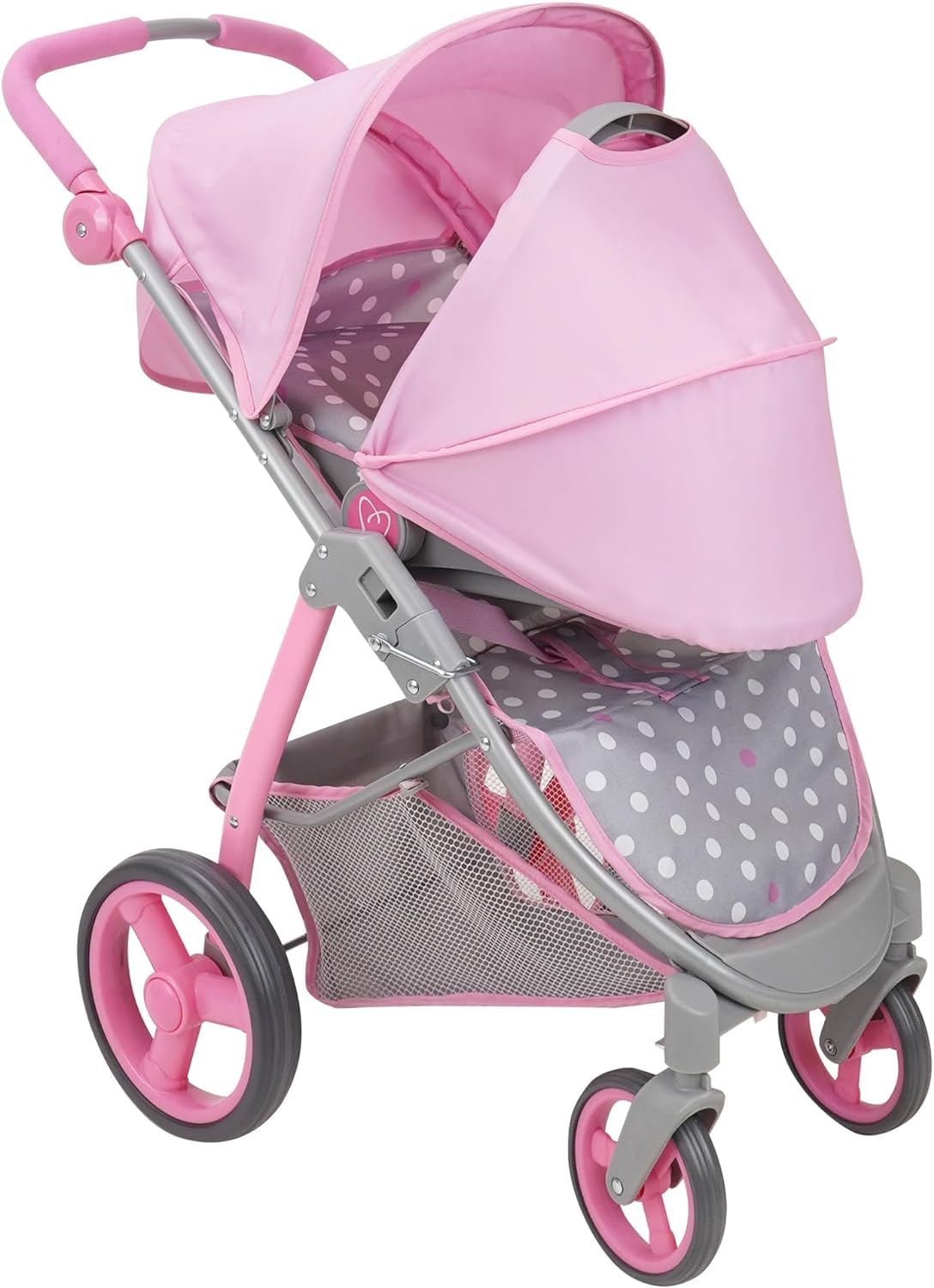 509 Crew: Cotton Candy Pink: Doll Travel System - Pink, Grey, Polka Dot -for Dolls Up to 18