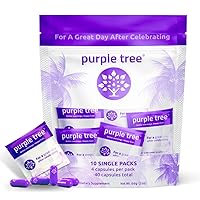 purple tree Post-Celebration Wellness Kit | Liver Support, Rapid Hydration, Body Replenisher | Dihydromyricetin DHM, Milk Thistle, Electrolytes, Vitamin B, Willow Bark (40 Pills, 10 to-Go Packs)