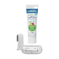 Baby Toothpaste Variety Pack, Strawberry and Pear Apple Flavors, Fluoride Free, Made in The USA, 0-3 Years, 2-Pack