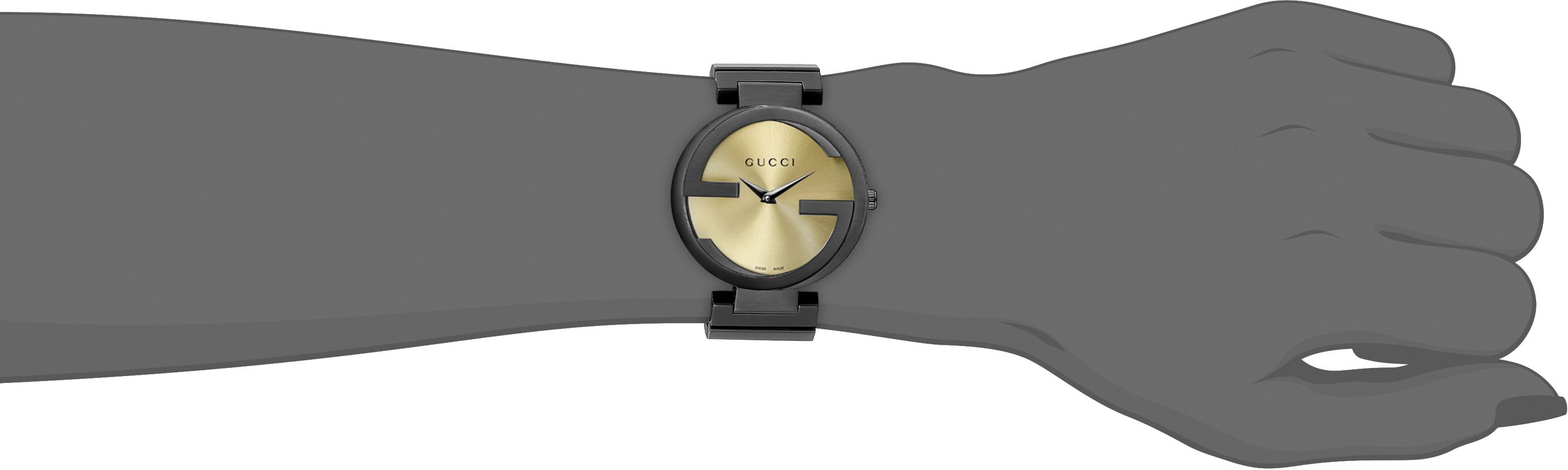 Gucci Interlocking Collection Swiss Quartz Black Women's Watch(Model:YA133314)