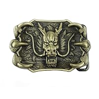 DT Men's Novelty Chinese Dragon Belt Buckle,Christmas Day Gifts for Western Cowboy Belt Accessories