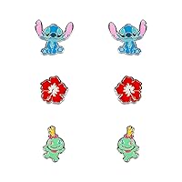 Lilo & Stitch Blue, Red & Green Trio Earing Set SF00468SL