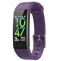 Fitness Tracker with Blood Pressure Heart Rate Sleep Health Monitor for Men and Women, Upgraded Waterproof Activity Tracker Watch, Step Calorie Counter Pedometer Purple