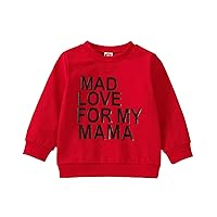 Valentine's Day Toddler Baby Boy Girl Clothes Funny Letters Sweatshirt Crewneck Long Sleeve Pullover Sweater Tops