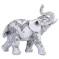 Thai Collectible Statue Figurine Decoration (Trunk up-Thai Elephant, 88246white)