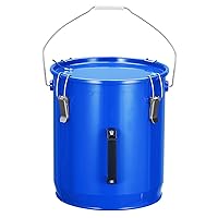 Fryer Grease Bucket, Oil Disposal Caddy, Steel Fryer Oil Transport Container with Rust-proof Coating, Grease Can with Lid & Lock Clips & Filter Bag For Cooking Oil Filtering